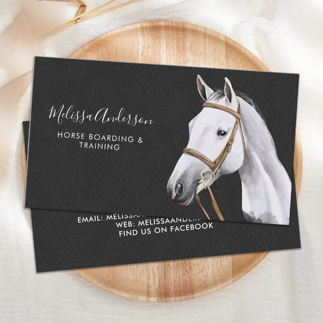 Cartão De Visita Equestre Personalizado Equestre Elegante Equestre (Criador carregado)