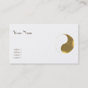 Cartão De Visita Equilíbrio oriental - grunge dourado&branco