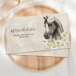 Cartão De Visita Equine Vintage Horse Daisy Personalizado Equestre