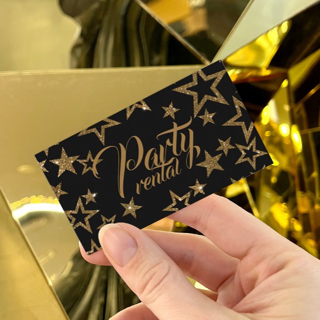 Cartão De Visita Equipamento de Aluguer de Festas Rico Star Black (Perfect for business)