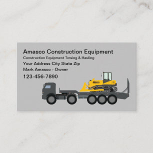 Cartão De Visita Equipamento De Construção Aterro De Aluguer