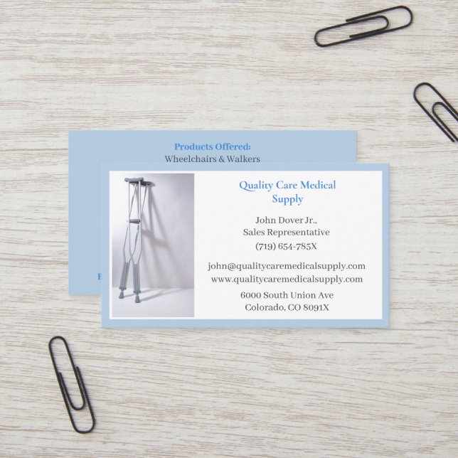 Cartão De Visita Equipamento de Cruzamentos Azuis Assistência Médic (Frente/Verso In Situ)