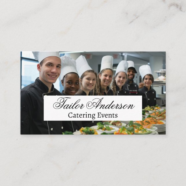 Cartão De Visita Equipe de Chef Culinário de Catering (Frente)