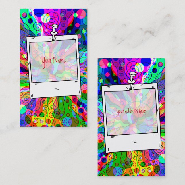 Cartão De Visita Esboço de arte fantasiosa - Abstrato Neon Shift 1 (Frente/Verso)