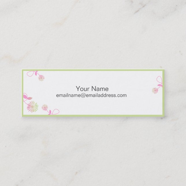 Cartão de visita esbranquiçada - Flores pequeninas (Frente)