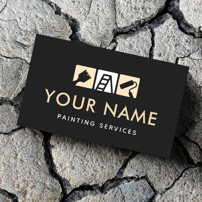 Cartão De Visita Escada do cilindro de pincel dos Serviços de Pintu (Criador carregado)