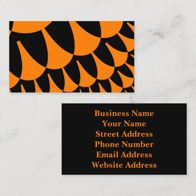 Cartão De Visita Escalas Laranja e Preta (Frente/Verso)