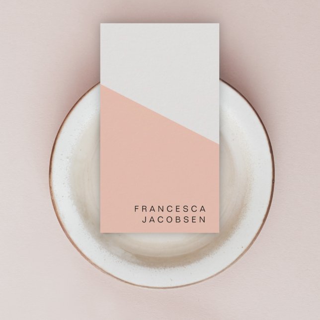 Cartão De Visita escandinavo | Mínimo Scandi Pink Coral Modern (Criador carregado)