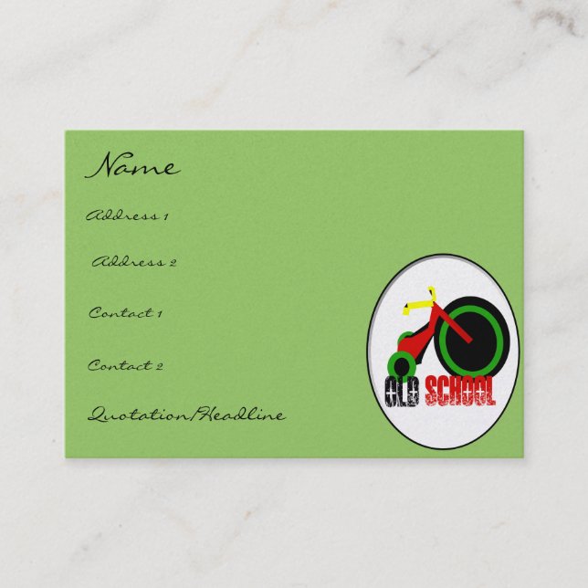 Cartão De Visita Escola Antiga com Roda Grande - Fonte Engraçada (Frente)