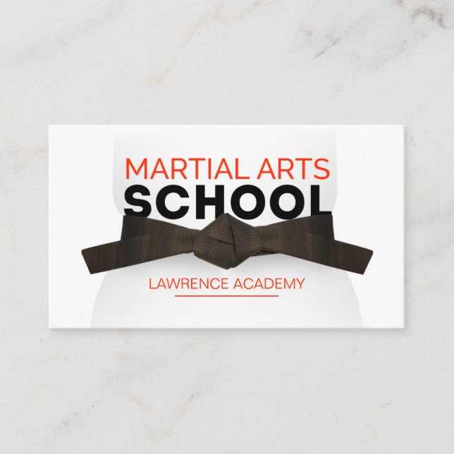Cartão De Visita Escola de Artes Marciais/Karate dojo (Frente)