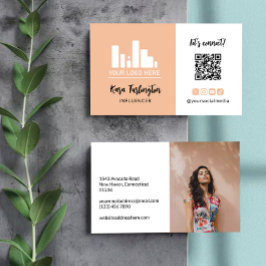 Cartão De Visita Escolha seu logotipo Código QR Foto de mídia socia