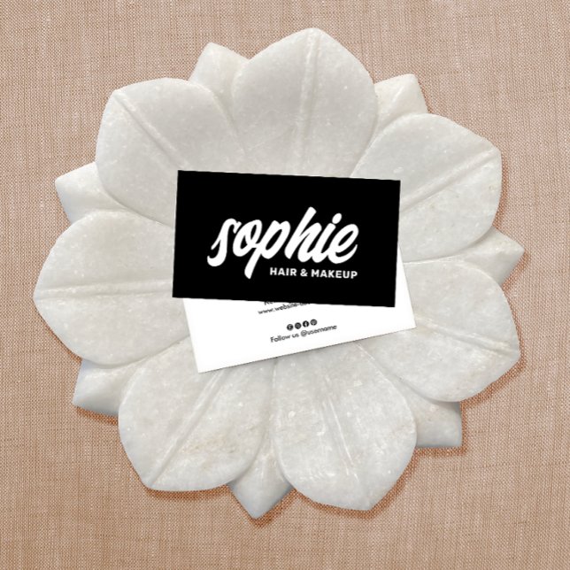 Cartão De Visita Escova Branca Escova Escova Beleza Preta (Criador carregado)