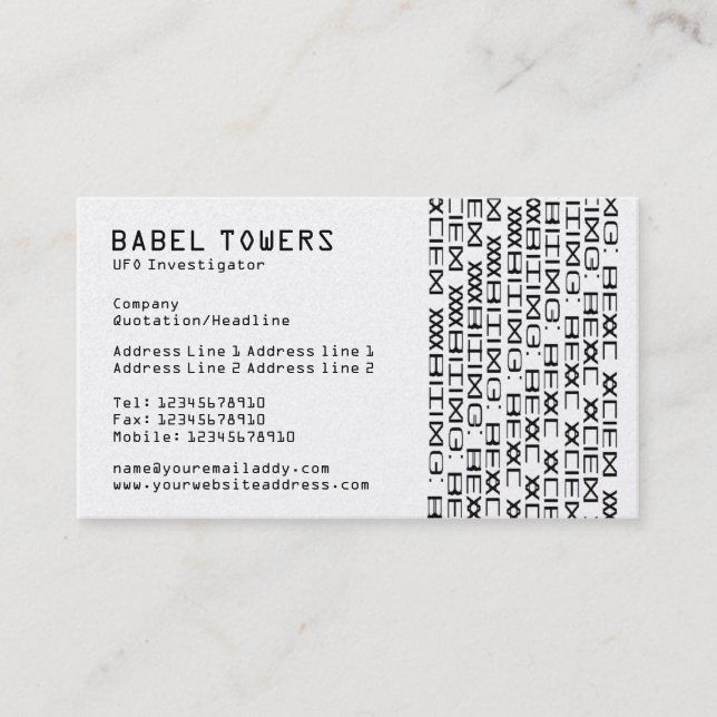 Cartão De Visita Escrevendo de Alienígena real (Frente)