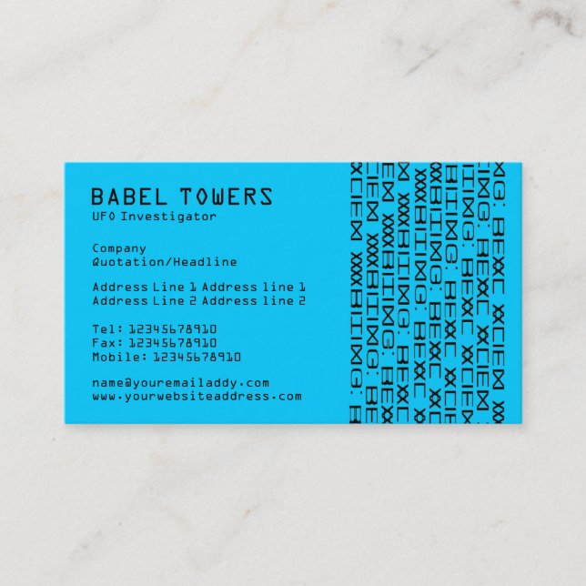 Cartão De Visita Escrevendo real - Azul (Frente)