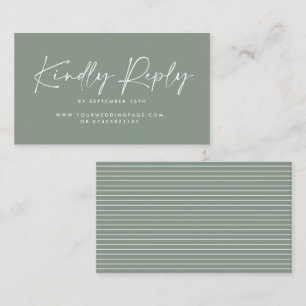 Cartão De Visita Escrita caseira moderna sábio verde resposta elega