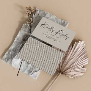 Cartão De Visita Escrita de casamento, resposta elegante da cinza m