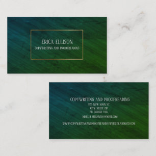 Cartão De Visita Escrita de cópia Dourada verde verde-Elegante pro