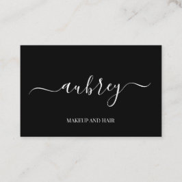 Cartão De Visita Escrito branco minimalista moderno preto