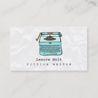 Cartão De Visita Escritor De Ficção Bonita Com Máquina De Digitaliz