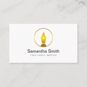 Cartão De Visita Escritor de freelance e caligrafia do logotipo de