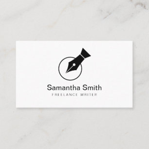 Cartão De Visita Escritor Freelance logotipo da caligrafia da