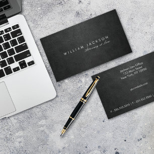 Cartão De Visita Escritório de Direito de Leather Negra