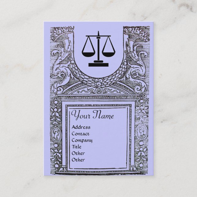 Cartão De Visita ESCRITÓRIO JURÍDICO, ATORNEY 2 Monograma, azul (Frente)