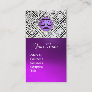 CARTÃO DE VISITA ESCRITÓRIO JURÍDICO, ATTORNEY PURPLE BLACK WHITE D