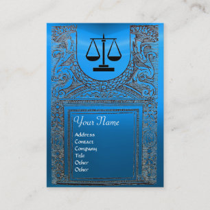 Cartão De Visita ESCRITÓRIO LEGAL, ADVOGADO Monograma, azul