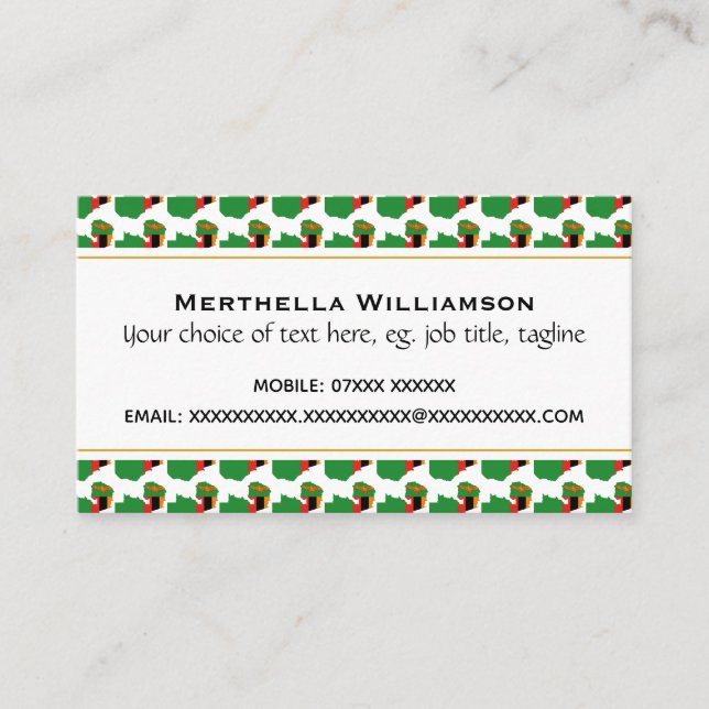 Cartão De Visita Escritura Cristã ZAMBIA John 3:16 (Frente)