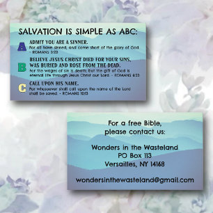 Cartão De Visita Escritura da ABC do Gospel Tract KJV
