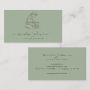 Cartão De Visita Escultor Elegante Artesanal e Artista de Cerâmica 