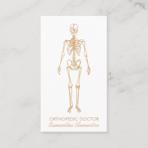 Cartão De Visita Escultura de médico ortopédico esqueleto de madeir