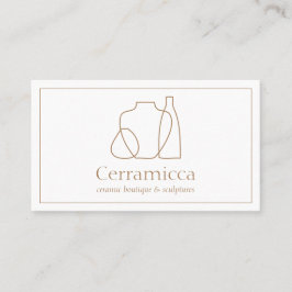 Cartão De Visita Escultura de Porcelana Feita à Mão Marrom Vaso de 