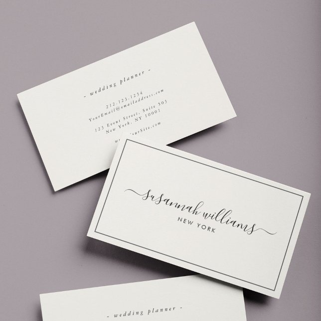 Cartão De Visita Escuridão elegante do luxo Caligrafia Black Ivory (Criador carregado)