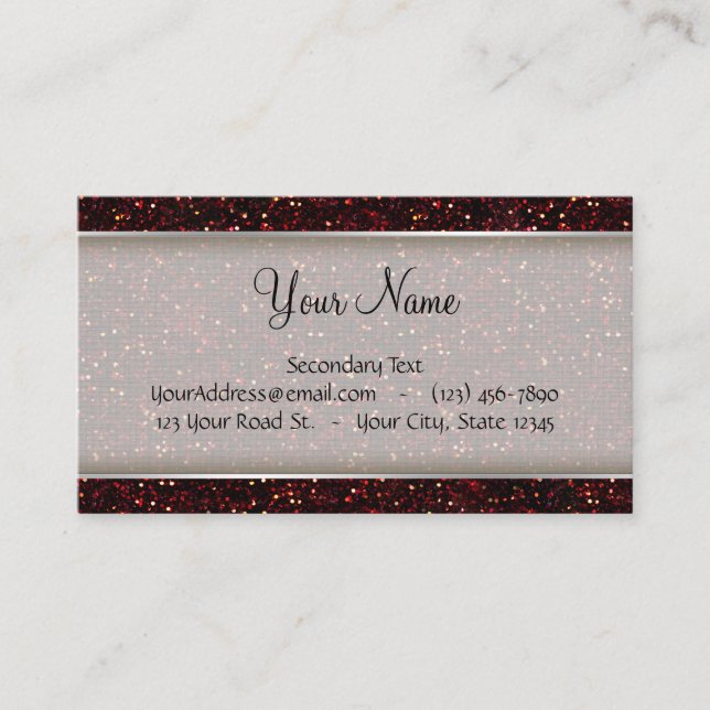 Cartão De Visita Escuro - brilho vermelho do rubi (Frente)