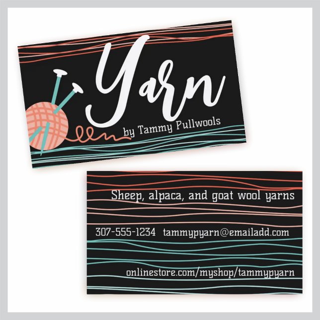 Cartão De Visita esfera de artesanatos para tricô de agulhas (Criador carregado)