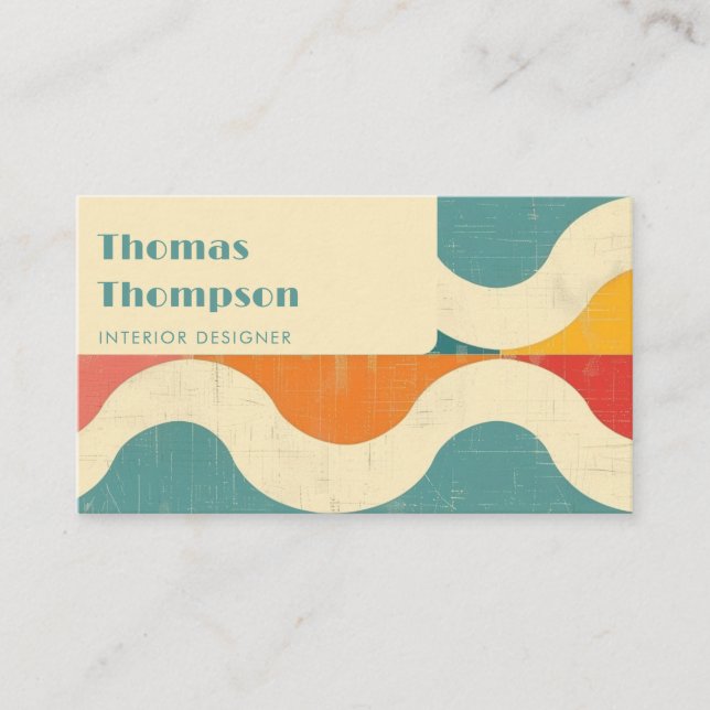 Cartão De Visita Esfregão retroativo moderno (Frente)