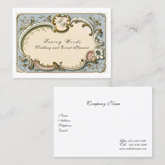 Cartão De Visita Esgueirante francês vitoriano legante (Frente/Verso)