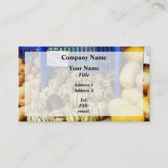 Cartão De Visita Esmagamento no mercado do agricultor (Frente)