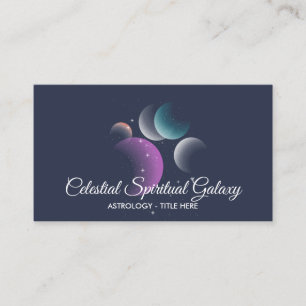 Cartão De Visita Espaço Celestial Galáxico Horoscópio Zodiac