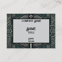Cartão De Visita Espada Verde Celta e Prata