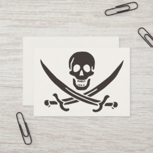 Cartão De Visita Espadas de crânio de obsidiana Bandeira pirata de 