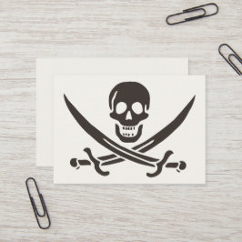Cartão De Visita Espadas do Crânio Obsidiana Bandeira pirata de Cal