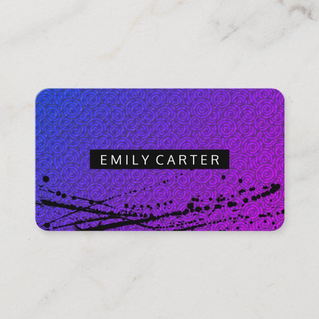 Cartão De Visita Espalhamento Artístico De Mistura Mínima Roxa (Frente)