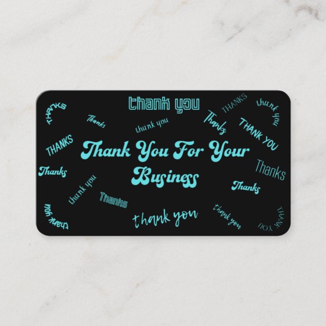 Cartão De Visita Especial Personalizável/Preto Obrigado (Frente)