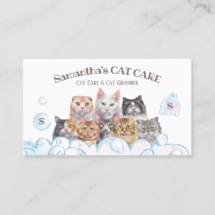 Cartão De Visita Especialista em Cuidados com o Pelo de Gatos