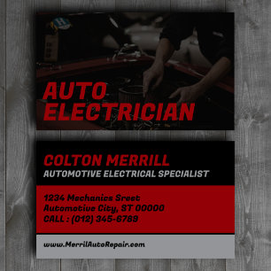 Cartão De Visita Especialista em Elétrica Automotiva Personalizado