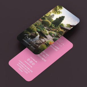 Cartão De Visita Especialista em Jardins Artista Paisagista Rosa