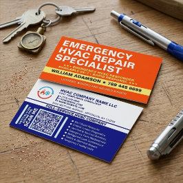 Cartão De Visita Especialista em Reparo de HVAC de Emergência | Ser